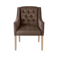 Dining Chair Canon - Alcantara Chocolate - Oak feet - front view | Marcottestyle