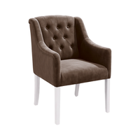 Dining Chair Canon - Alcantara Chocolate - White feet - corner view | Marcottestyle