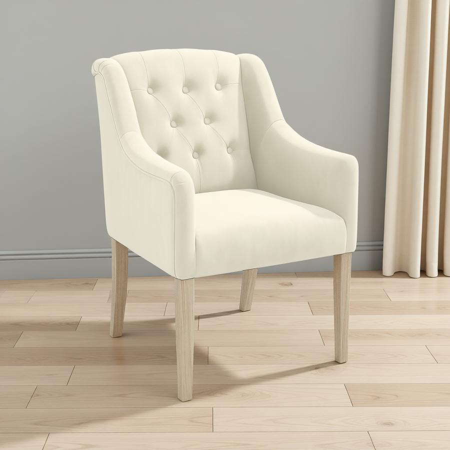 Dining Chair Canon - Alcantara Cream in a dining room interior | Marcottestyle