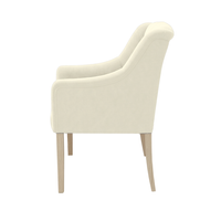 Dining Chair Canon - Alcantara Cream - Oak feet - side view | Marcottestyle