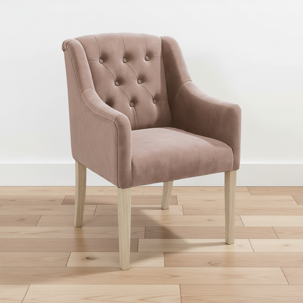Dining Chair Canon - Alcantara Dusty Rose in a dining room interior | Marcottestyle