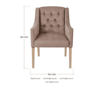 Dining Chair Canon - Alcantara Dusty Rose - dimensions 60 x 64 x 90 cm