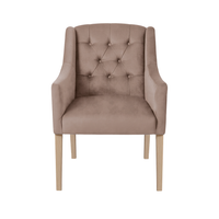 Dining Chair Canon - Alcantara Dusty Rose - Oak feet - front view | Marcottestyle