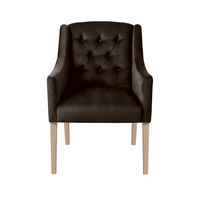 Dining Chair Canon - Alcantara Espresso - Oak feet - front view | Marcottestyle