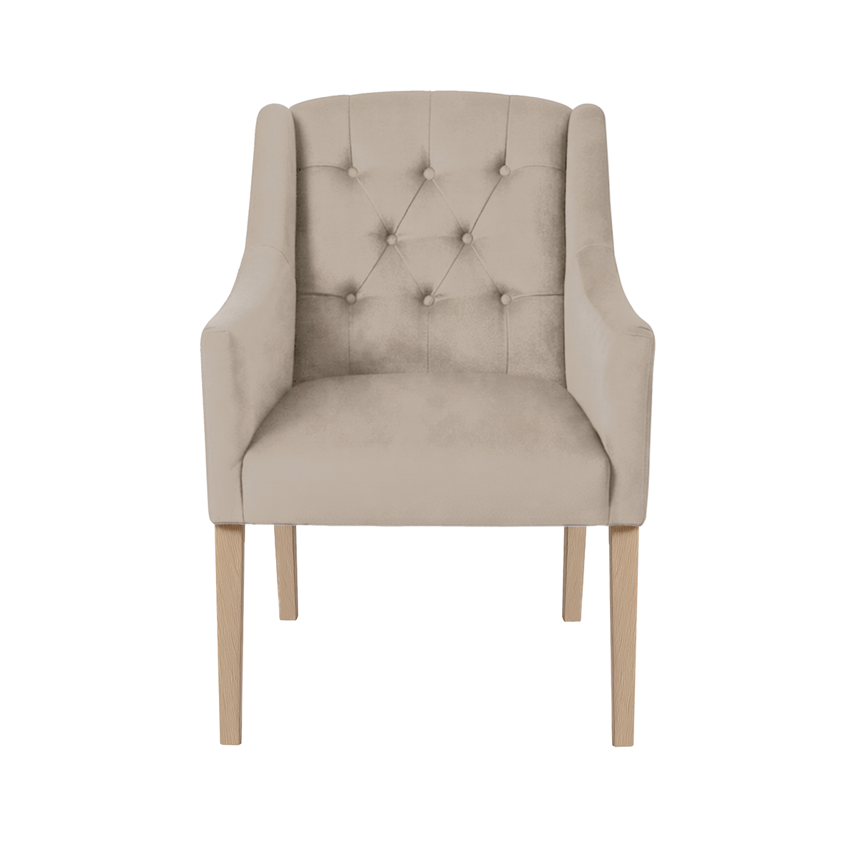 Dining Chair Canon - Alcantara Greige - Oak feet - front view | Marcottestyle