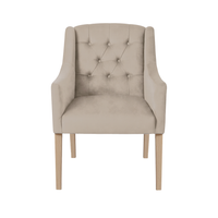 Dining Chair Canon - Alcantara Greige - Oak feet - front view | Marcottestyle