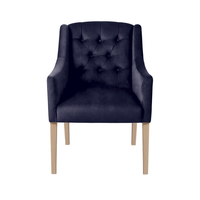 Dining Chair Canon - Alcantara Indigo - Oak feet - front view | Marcottestyle