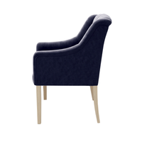 Dining Chair Canon - Alcantara Indigo - Oak feet - side view | Marcottestyle