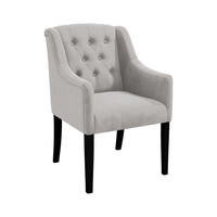 Dining Chair Canon - Alcantara Light Grey - Black feet - corner view | Marcottestyle