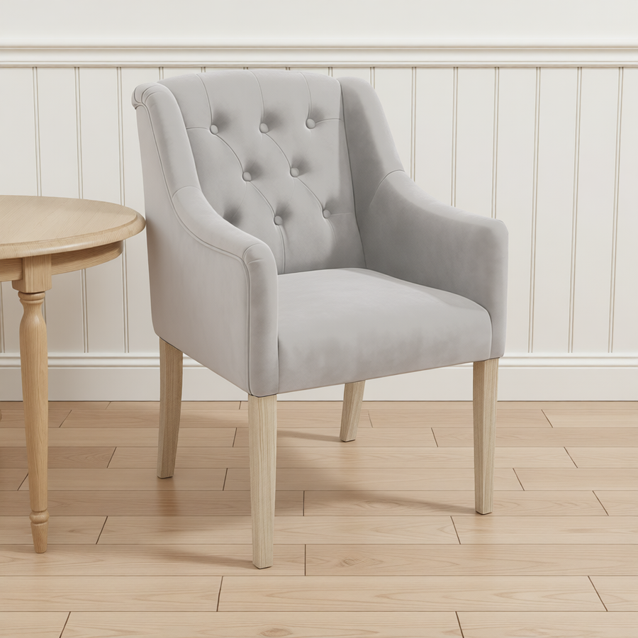 Dining Chair Canon - Alcantara Light Grey in a dining room interior | Marcottestyle