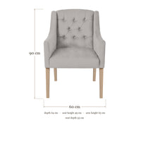 Dining Chair Canon - Alcantara Light Grey - dimensions 60 x 64 x 90 cm
