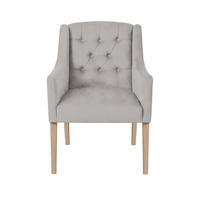 Dining Chair Canon - Alcantara Light Grey - Oak feet - front view | Marcottestyle