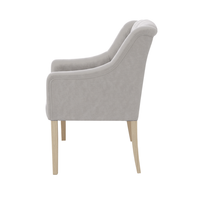 Dining Chair Canon - Alcantara Light Grey - Oak feet - side view | Marcottestyle
