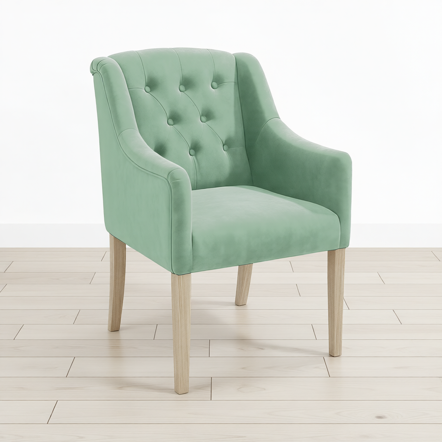 Dining Chair Canon - Alcantara Sage in a dining room interior | Marcottestyle