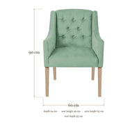 Dining Chair Canon - Alcantara Sage - dimensions 60 x 64 x 90 cm