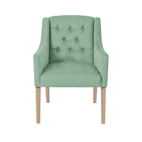 Dining Chair Canon - Alcantara Sage - Oak feet - front view | Marcottestyle