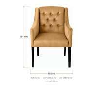 Dining Chair Canon - Alcantara Sand - Black feet - dimensions | Marcottestyle