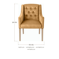 Dining Chair Canon - Alcantara Sand - Oak feet - dimensions | Marcottestyle