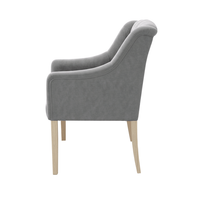 Dining Chair Canon - Alcantara Silver Grey - Oak feet - side view | Marcottestyle