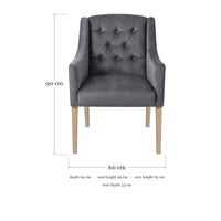 Dining Chair Canon - Alcantara Slate Blue - dimensions 60 x 64 x 90 cm