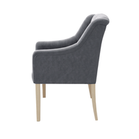 Dining Chair Canon - Alcantara Slate Blue - Oak feet - side view | Marcottestyle