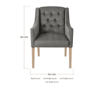 Dining Chair Canon - Alcantara Stone Grey - dimensions 60 x 64 x 90 cm