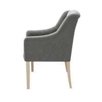 Dining Chair Canon - Alcantara Stone Grey - Oak feet - side view | Marcottestyle