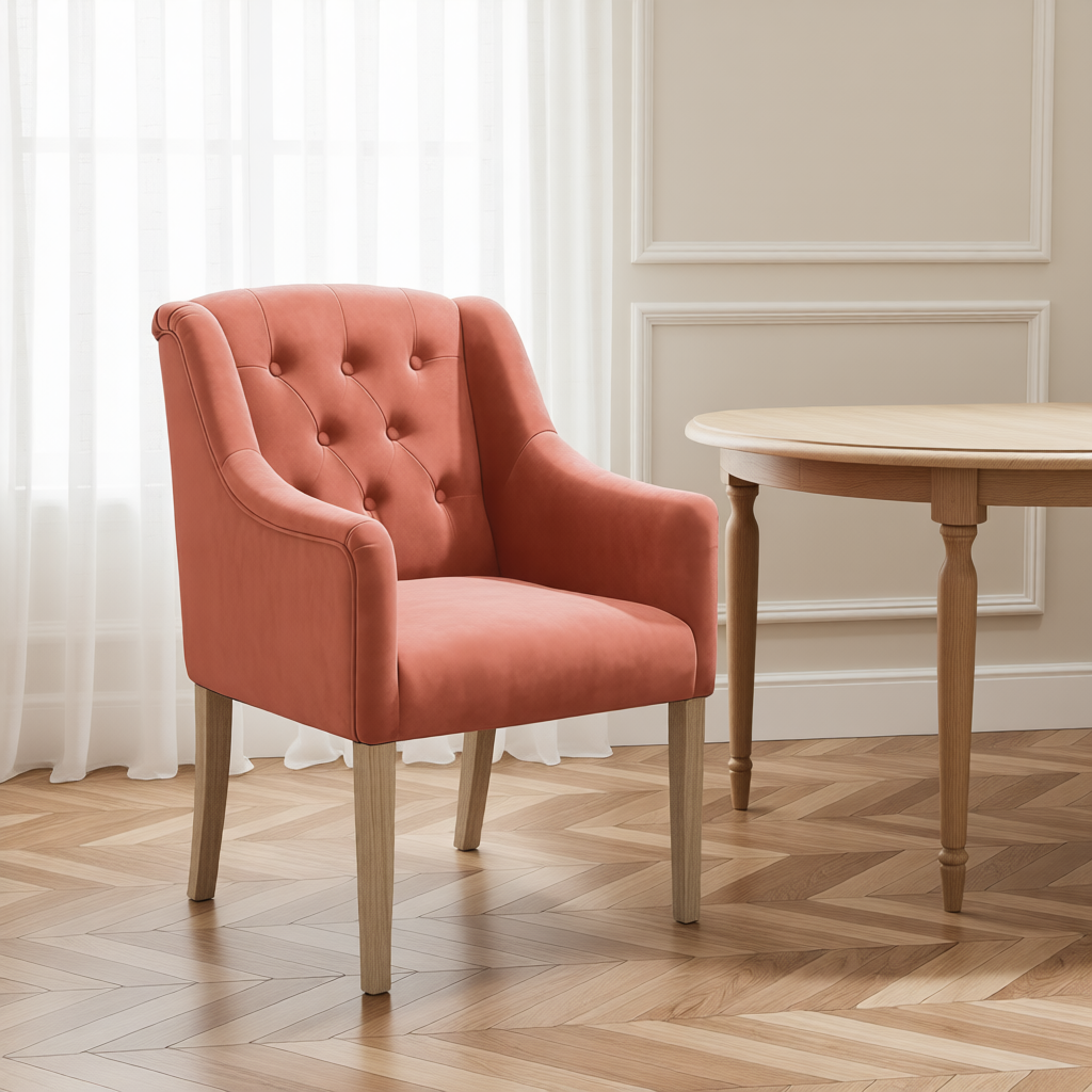 Dining Chair Canon - Alcantara Terracotta in a dining room interior | Marcottestyle