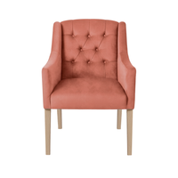 Dining Chair Canon - Alcantara Terracotta - Oak feet - front view | Marcottestyle