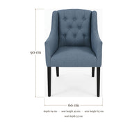 Dining Chair Canon - Light Blue - Black feet - dimensions | Marcottestyle