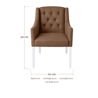 Dining Chair Canon - Light Brown - White feet - dimensions | Marcottestyle