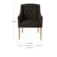 Dining Chair Canon - Onyx Grey - Oak feet - dimensions | Marcottestyle