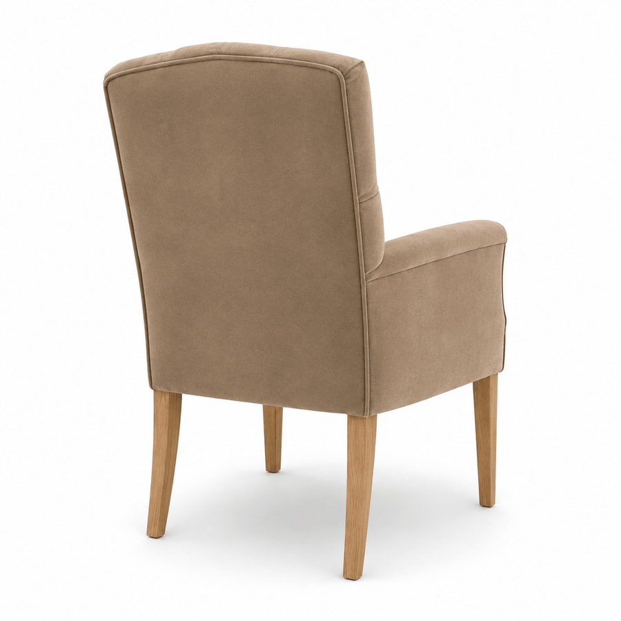Esszimmerstuhl Jaguar - Alcantara Beige - Eiche Füße - Marcottestyle Shop