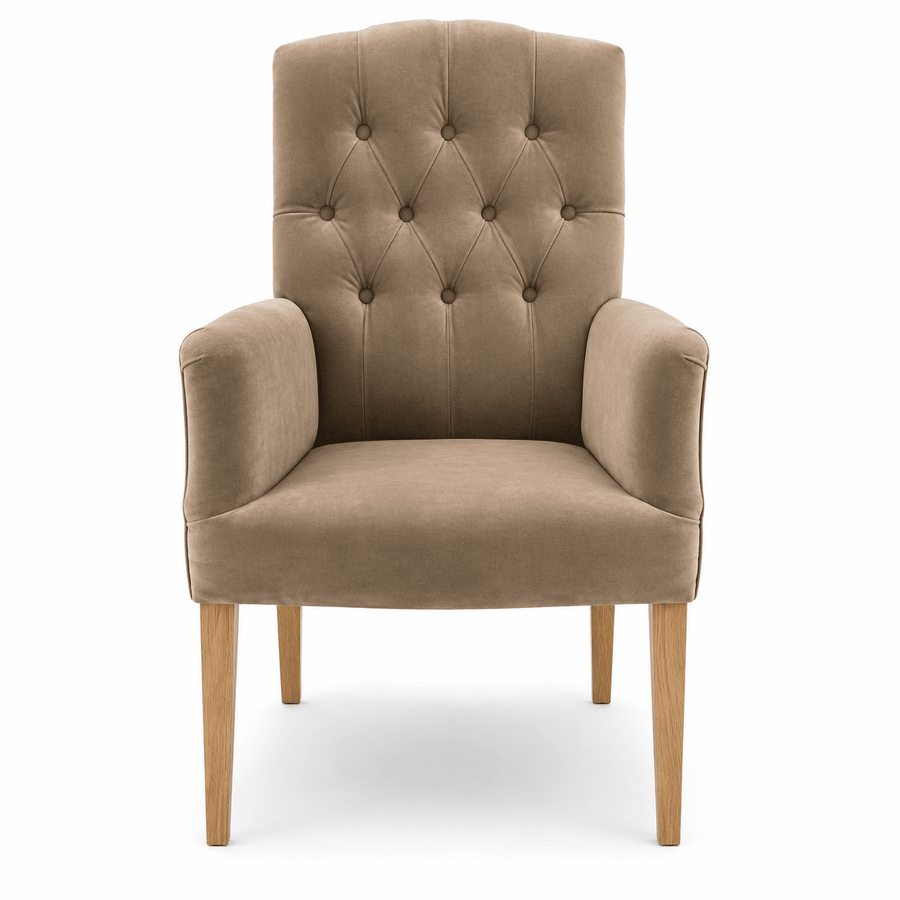 Esszimmerstuhl Jaguar - Alcantara Beige - Eiche Füße - Marcottestyle Shop