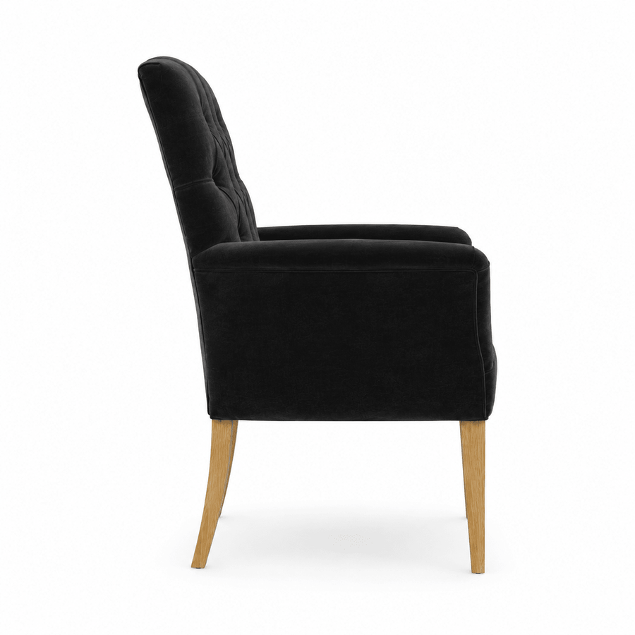 Esszimmerstuhl Jaguar - Alcantara Schwarz - Eiche Füße - Marcottestyle Shop