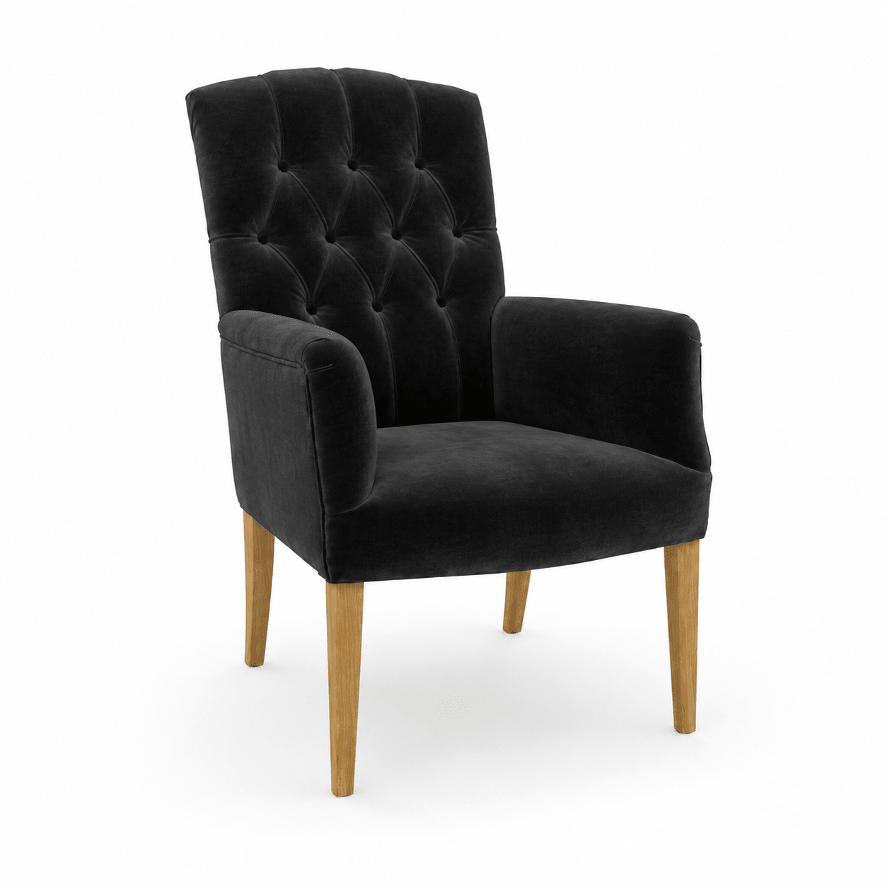 Esszimmerstuhl Jaguar - Alcantara Schwarz - Eiche Füße - Marcottestyle Shop