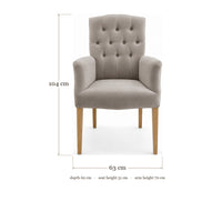 Dining Chair Jaguar - Alcantara Light Grey - Oak feet - dimensions | Marcottestyle