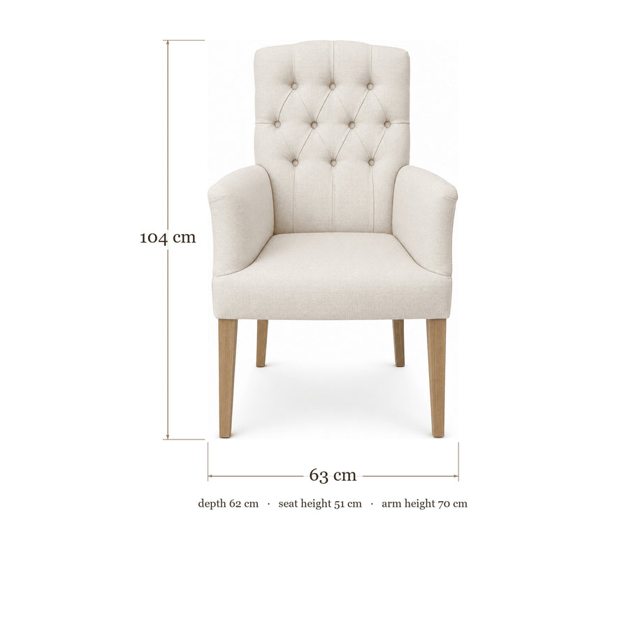 Dining Chair Jaguar - Arne 22 White - Oak feet - dimensions | Marcottestyle