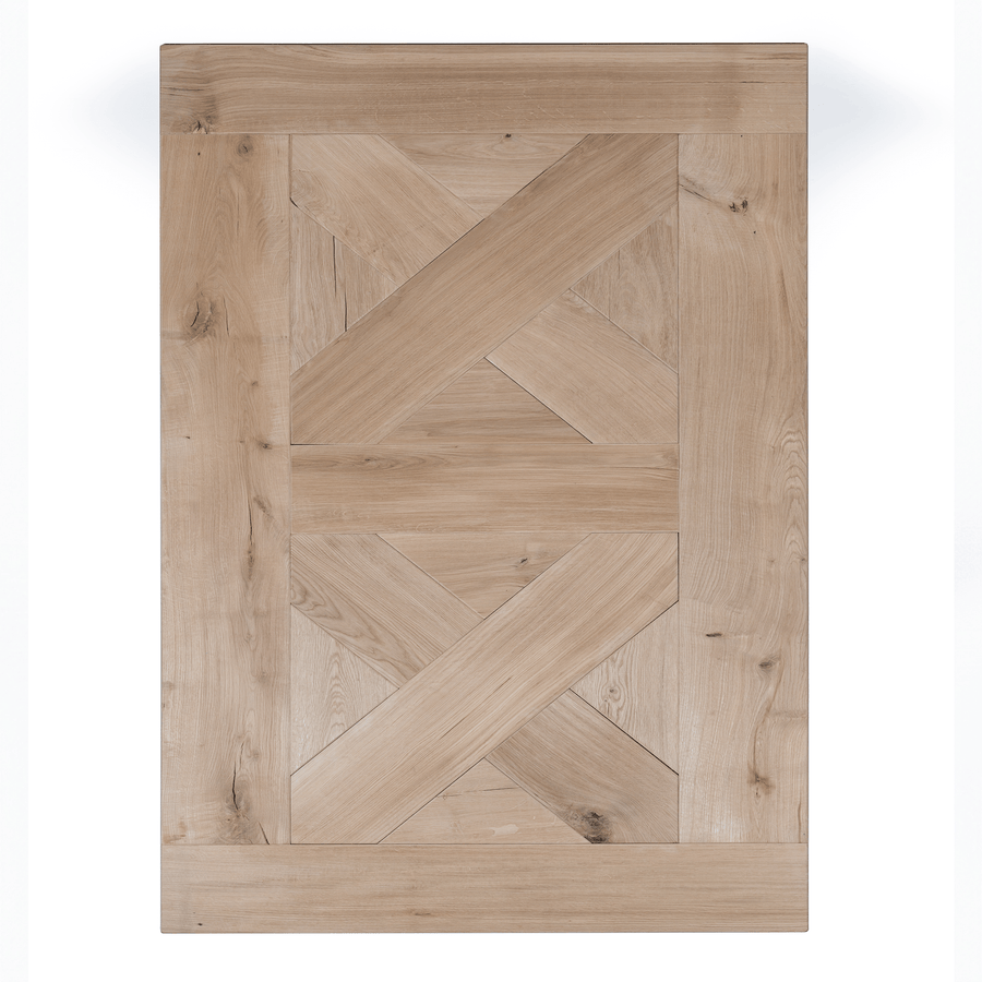 Table de salle à manger Croza - Rustic Massif Chêne Brushed - MCS L 200 x W 100 cm