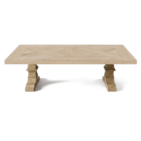 Dining Table Croza - Rustic Solid Oak Brushed - MCS L 200 x W 100 cm