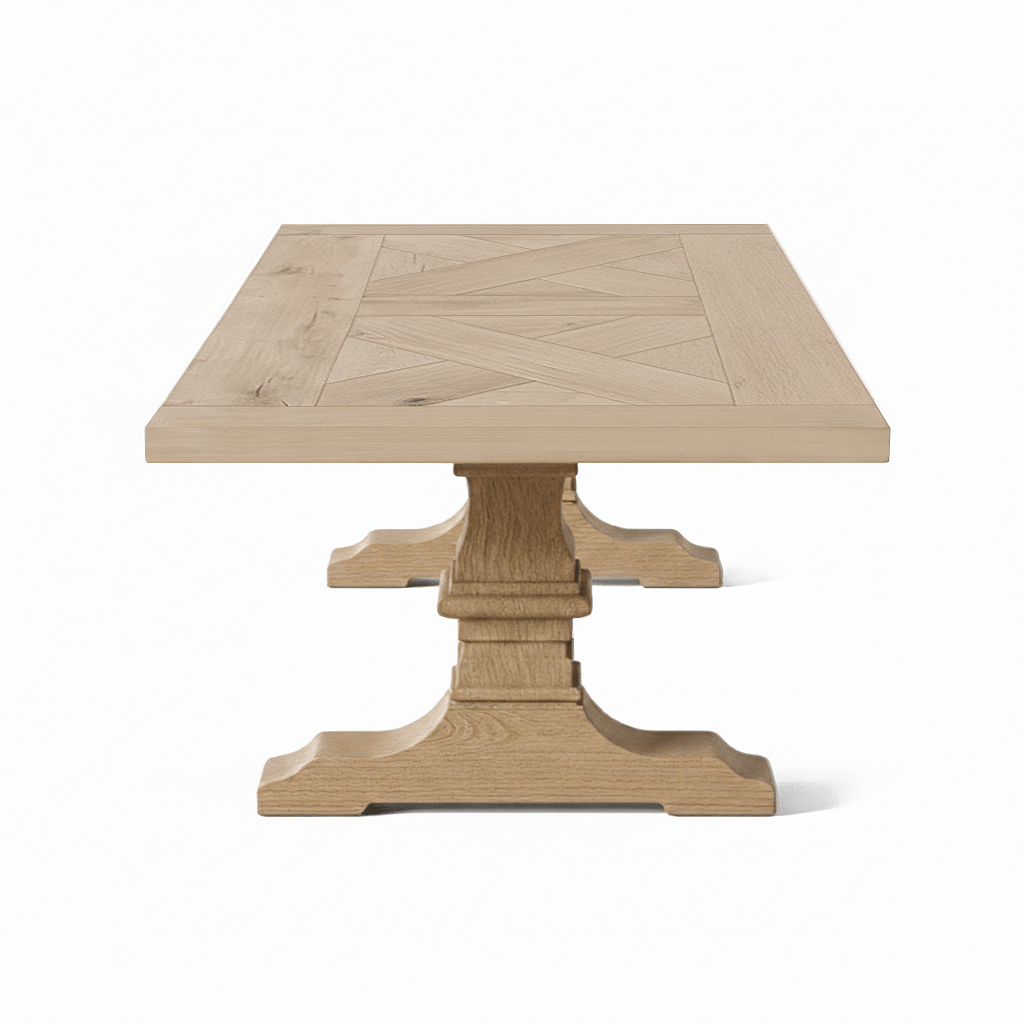 Dining Table Croza - Rustic Solid Oak Brushed - MCS L 200 x W 100 cm