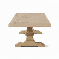 Table de salle à manger Croza - Rustic Massif Chêne Brushed - MCS L 200 x W 100 cm