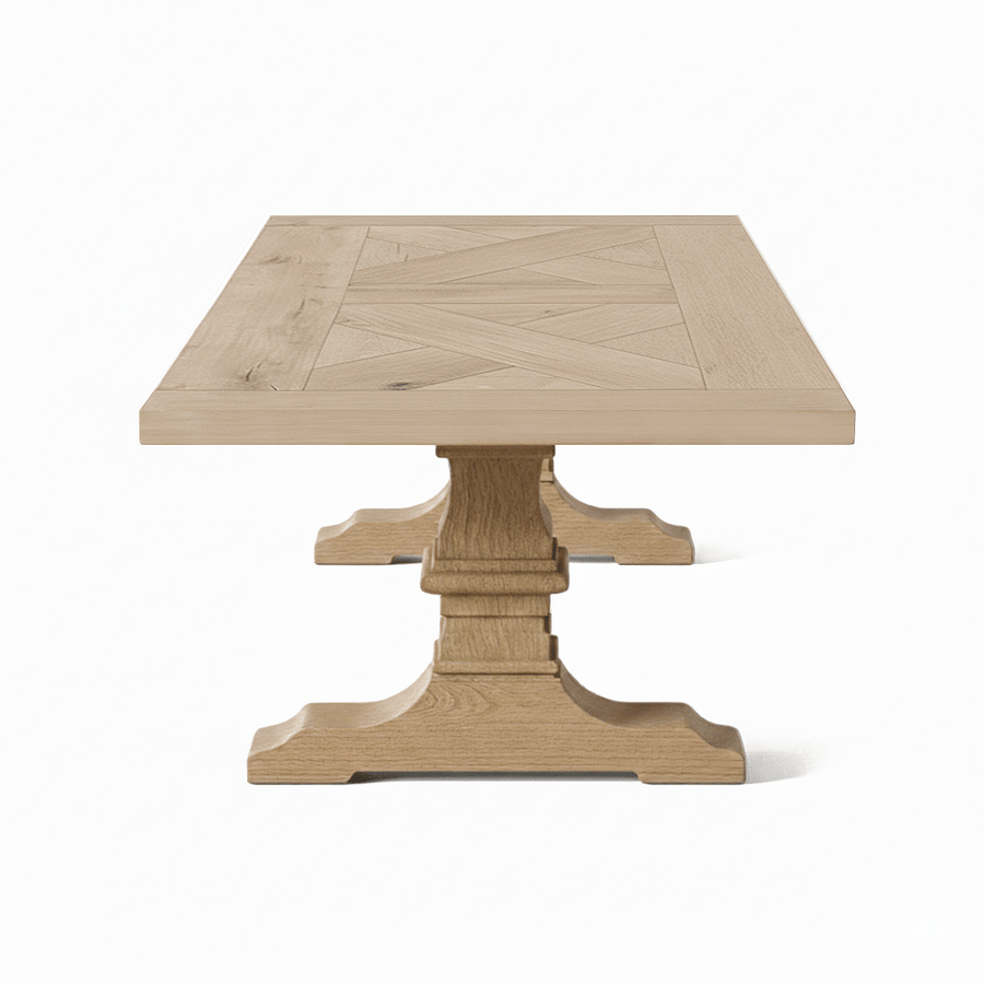 Table de salle à manger Croza - Rustic Massif Chêne Brushed - MCS L 200 x W 100 cm