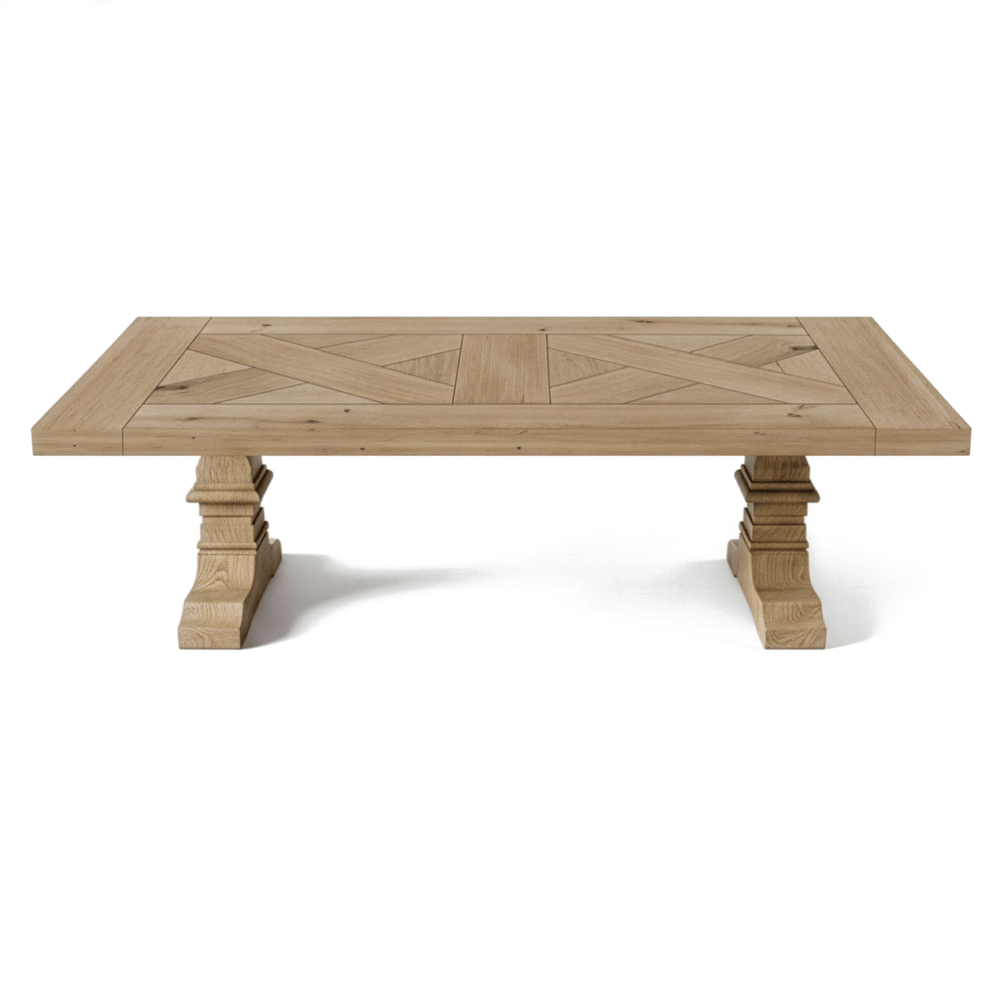 Dining Table Croza - Rustic Solid Oak Brushed - Oiled