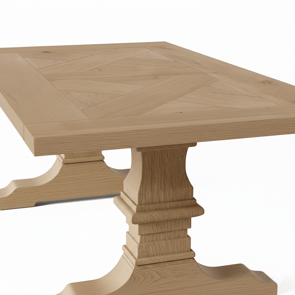Dining Table Croza - Rustic Solid Oak Brushed - Oiled - MCS L 200 x W 100 cm