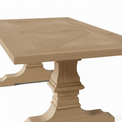 Dining Table Croza - Rustic Solid Oak Brushed - Oiled - MCS L 200 x W 100 cm
