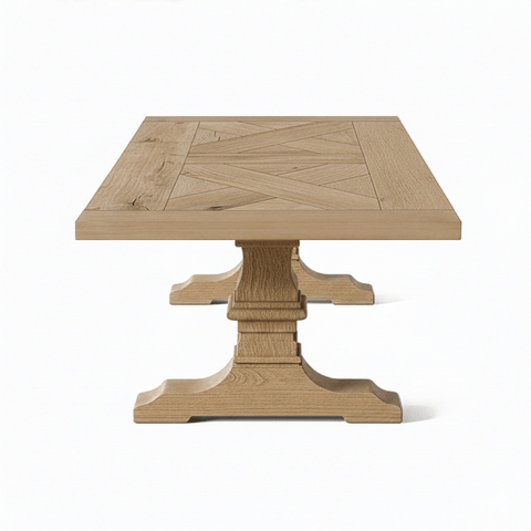 Dining Table Croza - Rustic Solid Oak Brushed - Oiled - MCS L 200 x W 100 cm
