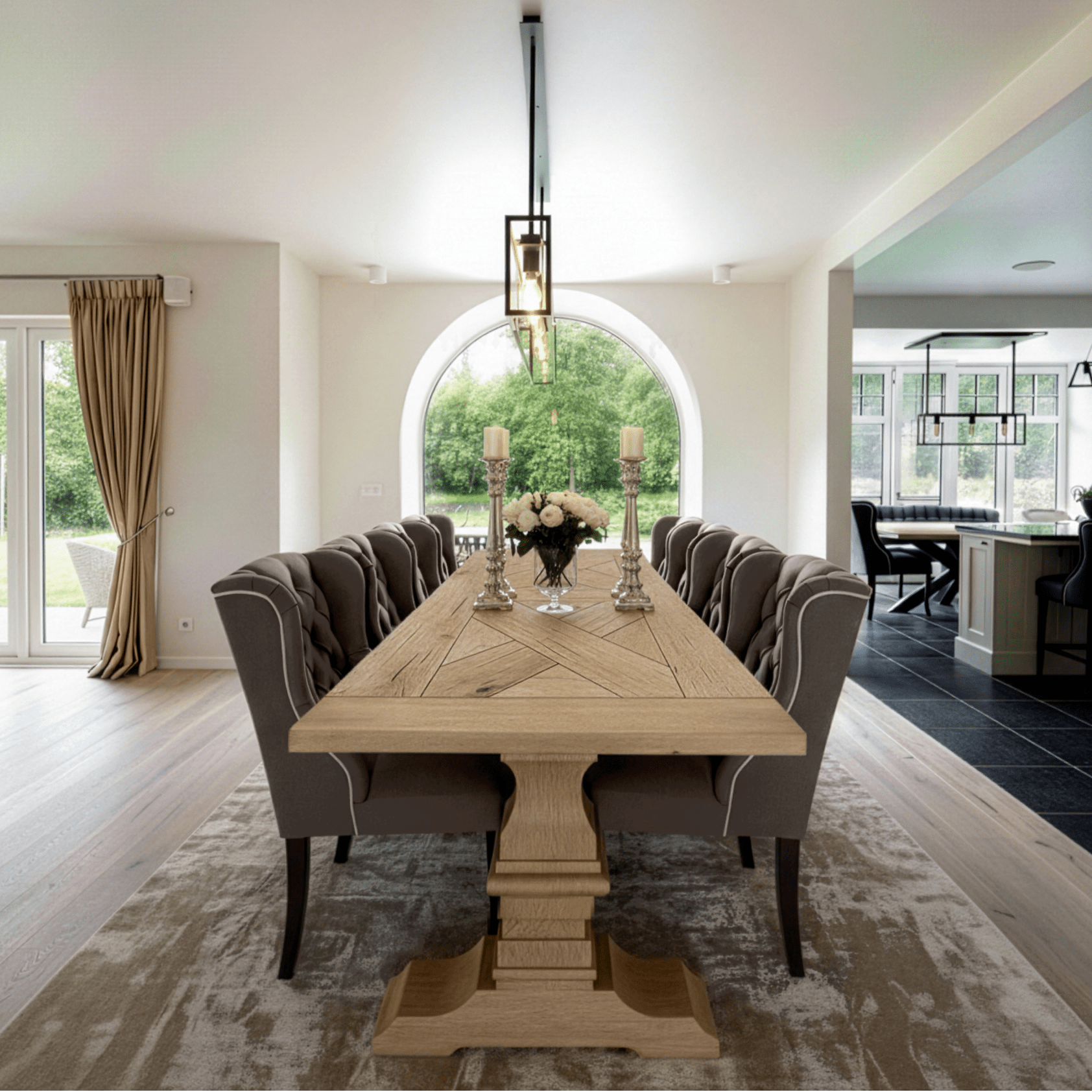 Dining Table Croza - Rustic Solid Oak Brushed - Oiled - MCS L 200 x W 100 cm