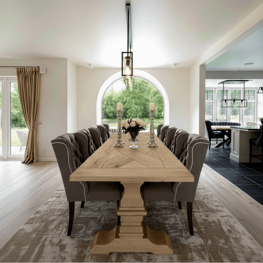 Table de salle à manger Croza - Rustic Massif Chêne Brushed - Oiled - MCS L 200 x W 100 cm