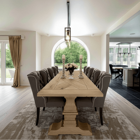Dining Table Croza - Rustic Solid Oak Brushed - Oiled - MCS L 200 x W 100 cm
